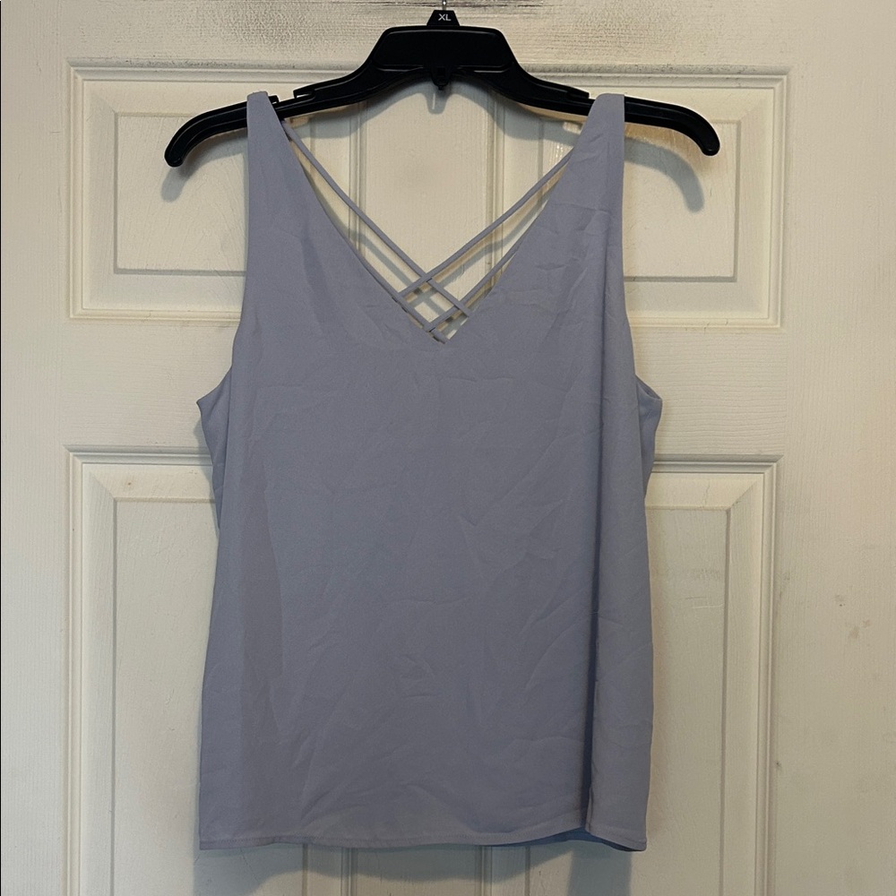 Express Gray Sleeveless V-Neck Top Size Petite Small